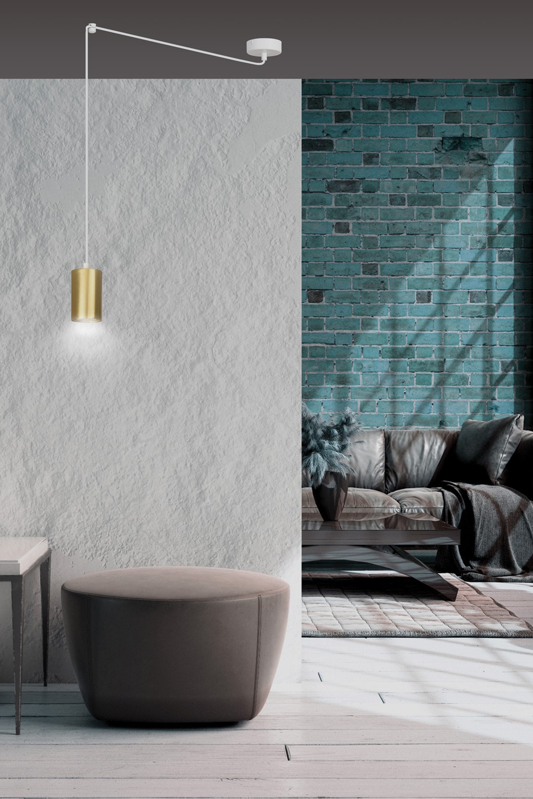 Emibig Visilica TRAKER 230V 10W MAX LED GU10 Čelik Bijela/ Zlatna - Slika 6