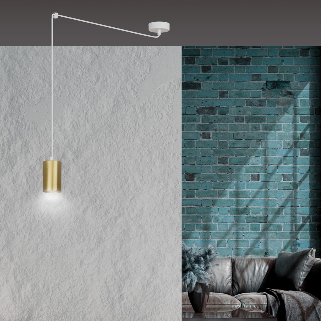Emibig Visilica TRAKER 230V 10W MAX LED GU10 Čelik Bijela/ Zlatna - Slika 7