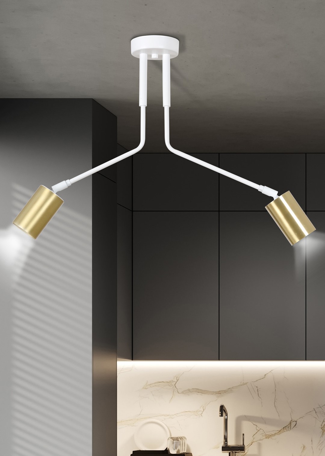 Emibig Stropna svjetiljka VERNO 230V 10W MAX LED GU10 Čelik Bijela - Slika 2