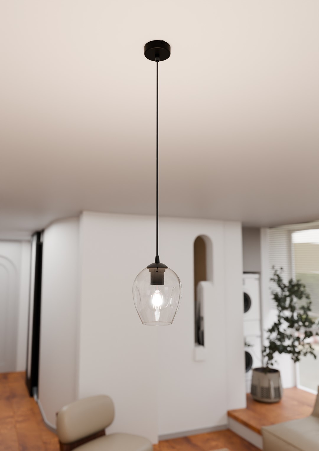 Emibig Visilica ISTAR 230V 10W MAX LED E27 Čelik/ Staklo Crna - Slika 6