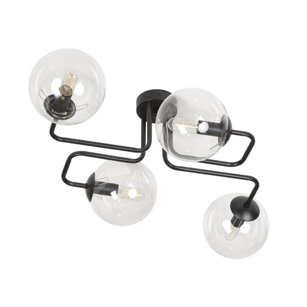 Emibig Stropna svjetiljka BRENDI 230V 10W MAX LED E14 Čelik/ Staklo Crna