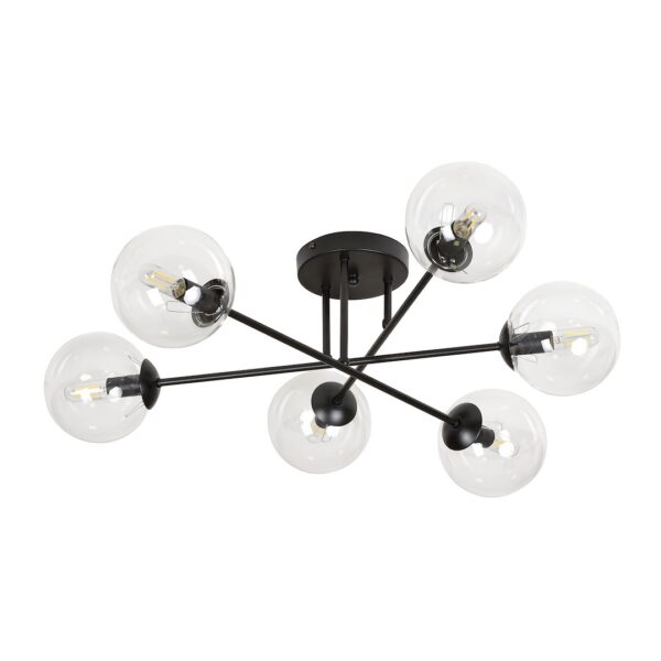 Emibig Stropna svjetiljka BRENDI 230V 10W MAX LED E14 Čelik/ Staklo Crna
