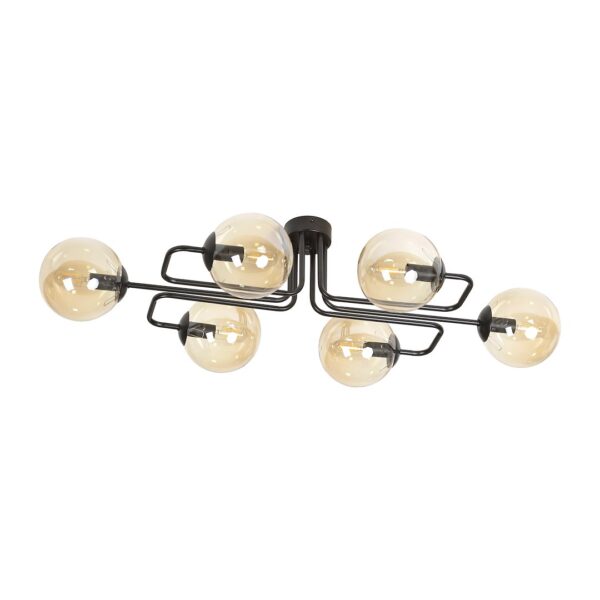 Emibig Stropna svjetiljka BRENDI 230V 10W MAX LED E14 Čelik/ Staklo Crna