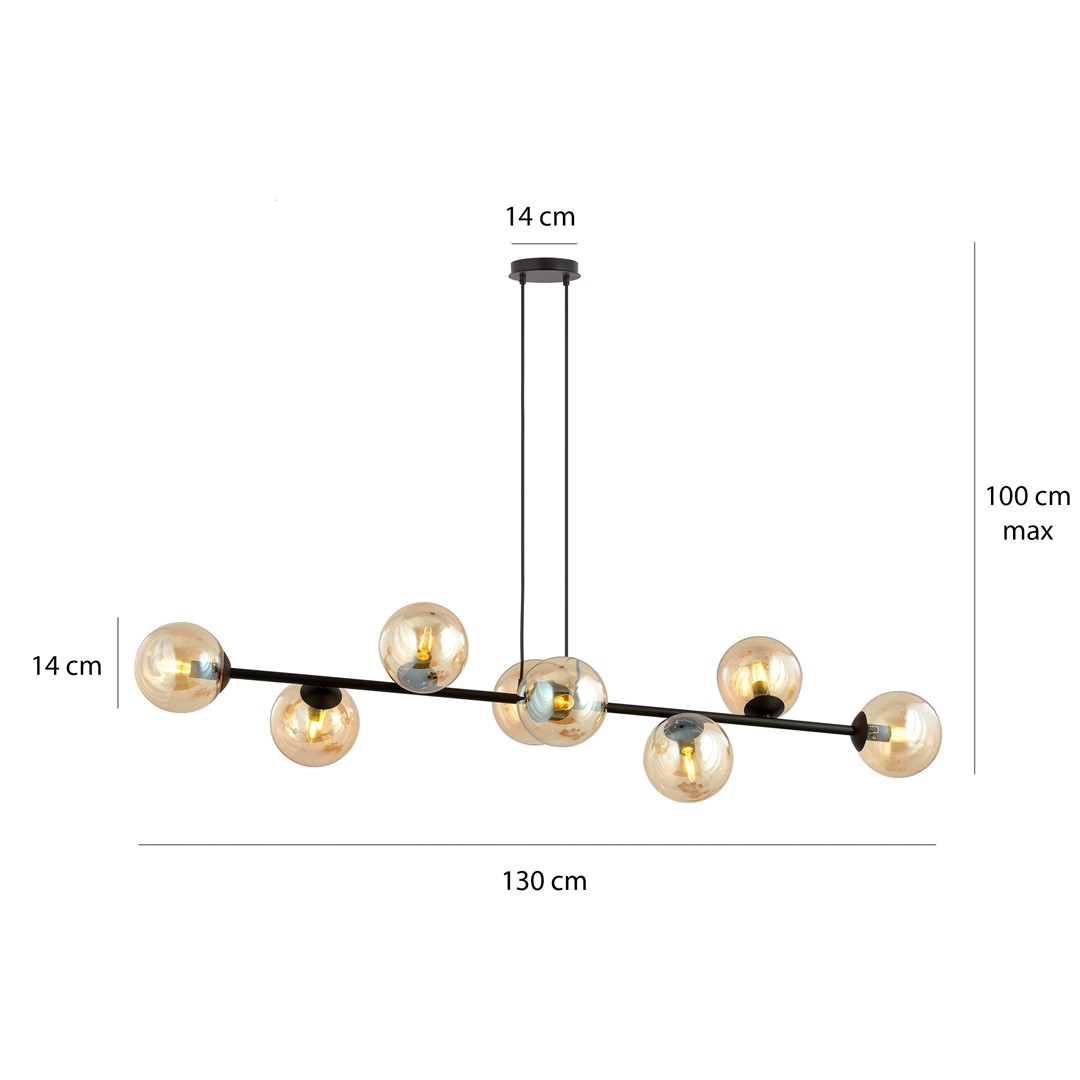 Emibig Visilica ROSSI 230V 10W MAX LED E14 Čelik/ Staklo Crna - Slika 4