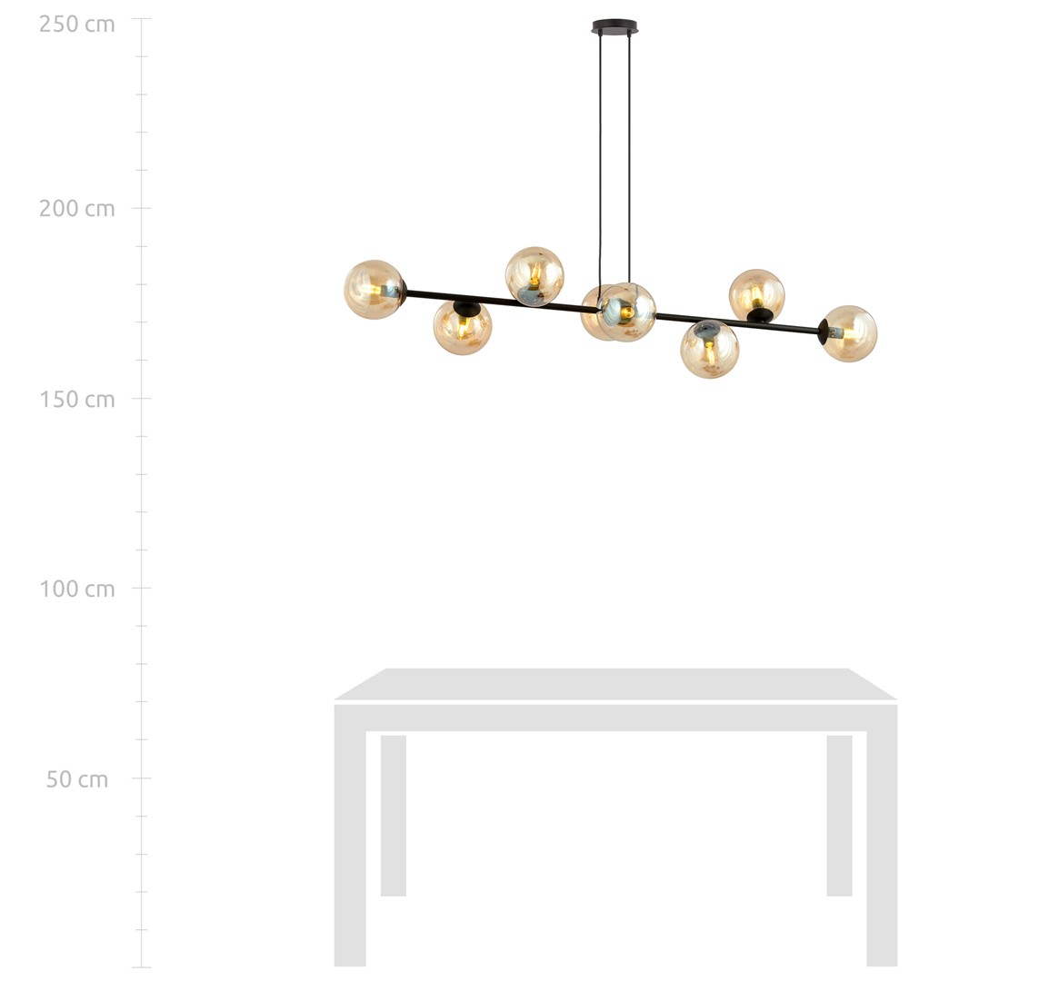 Emibig Visilica ROSSI 230V 10W MAX LED E14 Čelik/ Staklo Crna - Slika 5