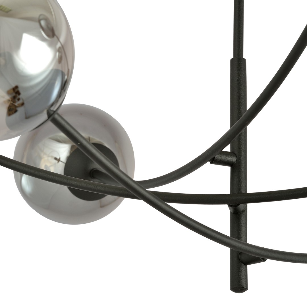 Emibig Stropna svjetiljka HUNTER 230V 10W MAX LED E14 Čelik/ Staklo Crna - Slika 2