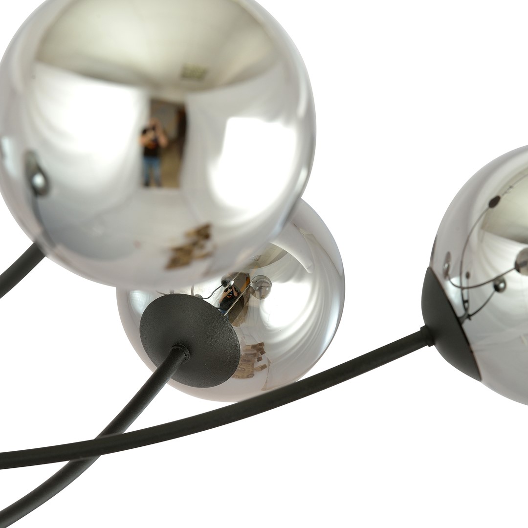 Emibig Stropna svjetiljka HUNTER 230V 10W MAX LED E14 Čelik/ Staklo Crna - Slika 3