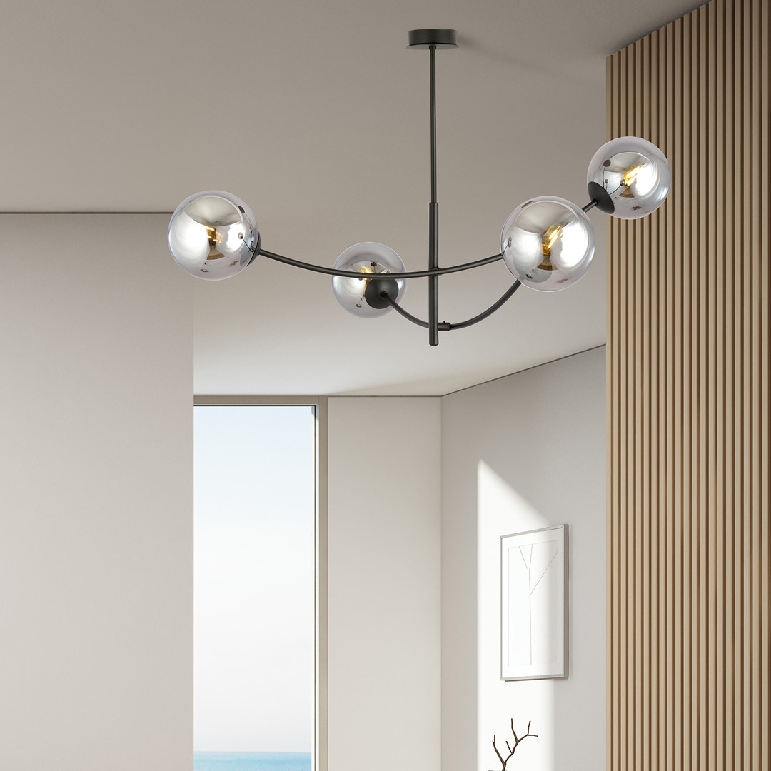 Emibig Stropna svjetiljka HUNTER 230V 10W MAX LED E14 Čelik/ Staklo Crna - Slika 7