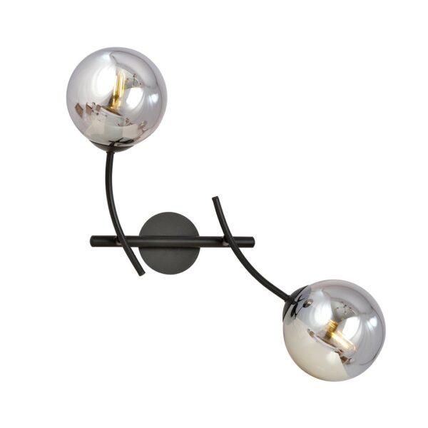 Emibig Zidna lampa HUNTER 230V 10W MAX LED E14 Čelik/ Staklo Crna