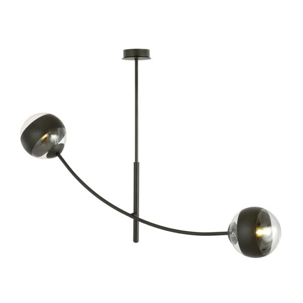 Emibig Stropna svjetiljka HUNTER 230V 10W MAX LED E14 Čelik/ Staklo Crna
