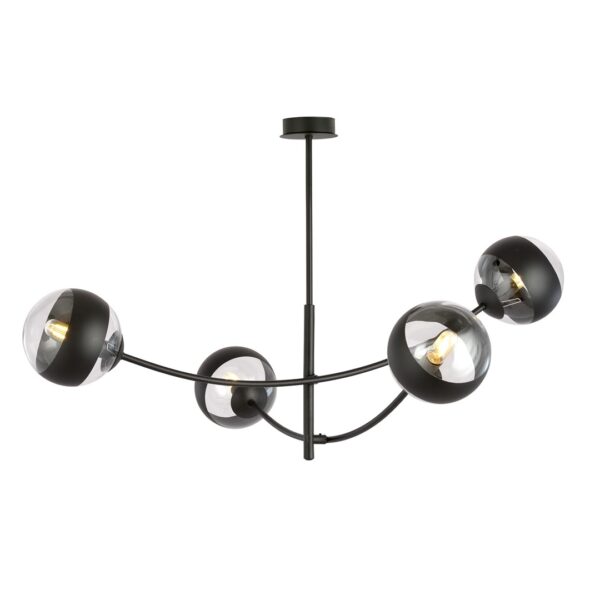 Emibig Stropna svjetiljka HUNTER 230V 10W MAX LED E14 Čelik/ Staklo Crna