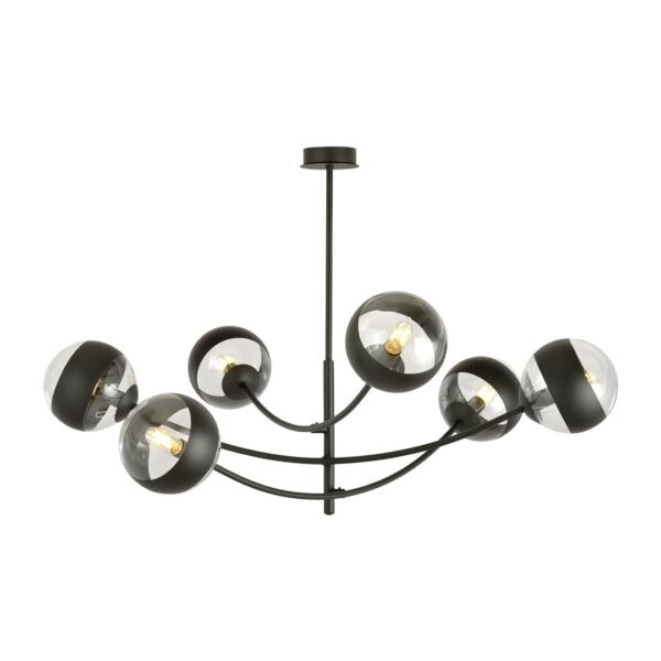 Emibig Stropna svjetiljka HUNTER 230V 10W MAX LED E14 Čelik/ Staklo Crna