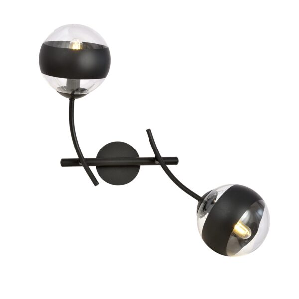 Emibig Zidna lampa HUNTER 230V 10W MAX LED E14 Čelik/ Staklo Crna