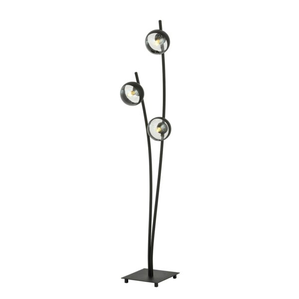 Emibig Podna lampa HUNTER 230V 10W MAX LED E14 Čelik/ Staklo Crna