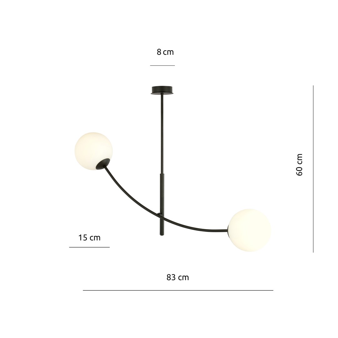 Emibig Stropna svjetiljka HUNTER 230V 10W MAX LED E14 Čelik/ Staklo Crna - Slika 4