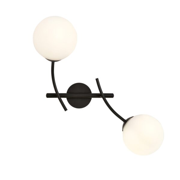 Emibig Zidna lampa HUNTER 230V 10W MAX LED E14 Čelik/ Staklo Crna