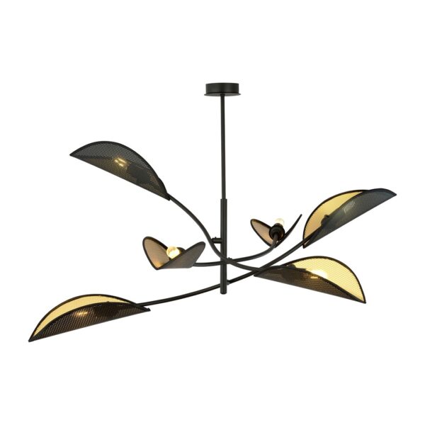 Emibig Stropna svjetiljka LOTUS 230V 10W MAX LED E14 Čelik/ Tkanina Crna