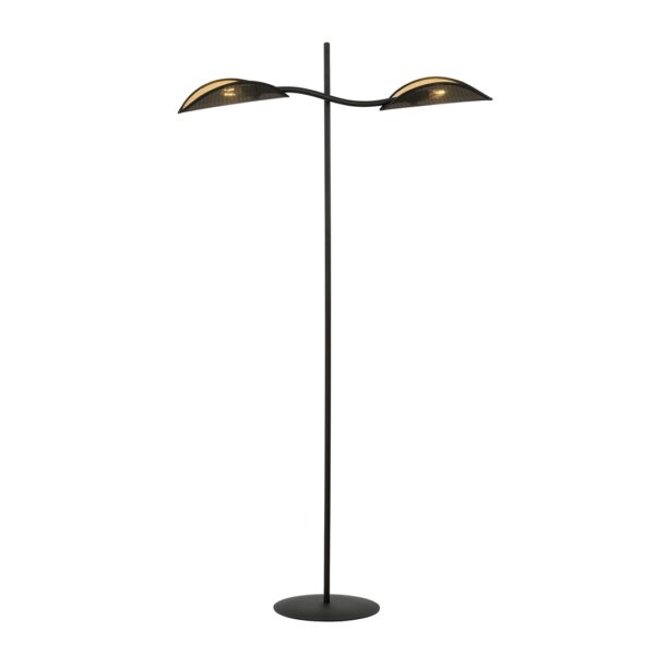 Emibig Podna lampa LOTUS 230V 10W MAX LED E14 Čelik/ Tkanina Crna