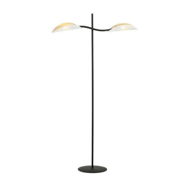 Emibig Podna lampa LOTUS 230V 10W MAX LED E14 Čelik/ Tkanina Crna