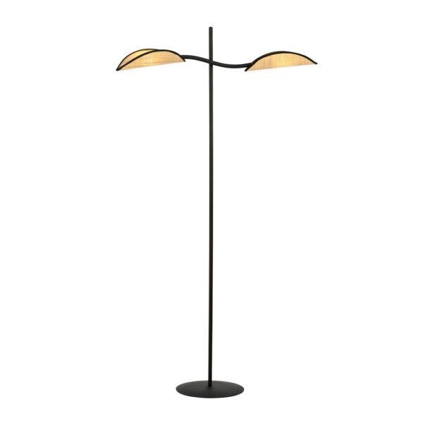 Emibig Podna lampa LOTUS 230V 10W MAX LED E14 Čelik/ Tkanina Crna