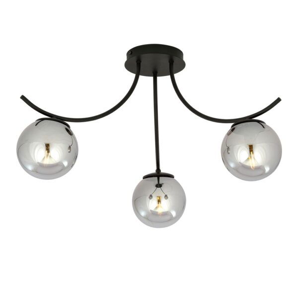 Emibig Stropna svjetiljka BOSTON 230V 10W MAX LED E14 Čelik/ Staklo Crna