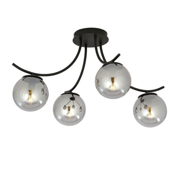 Emibig Stropna svjetiljka BOSTON 230V 10W MAX LED E14 Čelik/ Staklo Crna