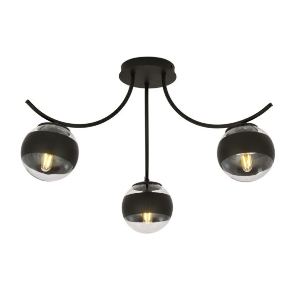 Emibig Stropna svjetiljka BOSTON 230V 10W MAX LED E14 Čelik/ Staklo Crna