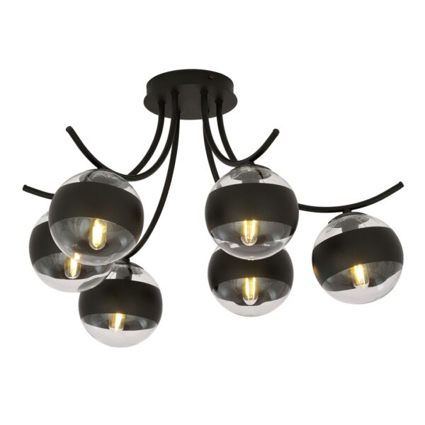 Emibig Stropna svjetiljka BOSTON 230V 10W MAX LED E14 Čelik/ Staklo Crna