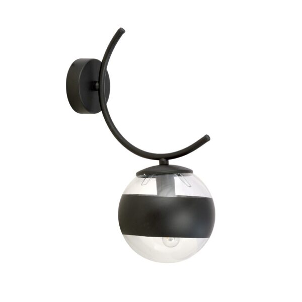 Emibig Zidna lampa BOSTON 230V 10W MAX LED E14 Čelik/ Staklo Crna
