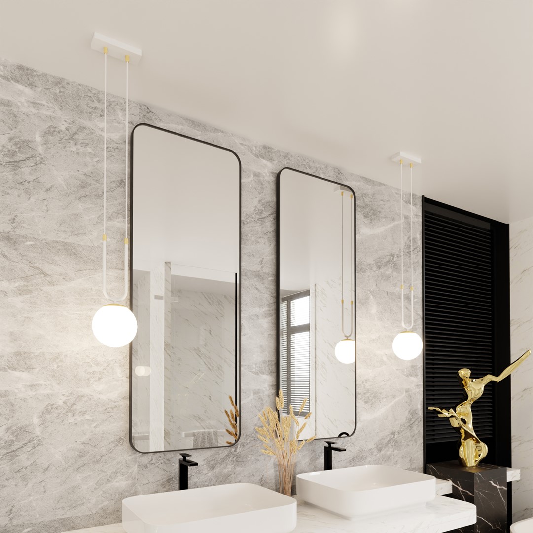 Emibig Visilica GLAM 230V 10W MAX LED E14 Čelik/ Staklo Bijela - Slika 6