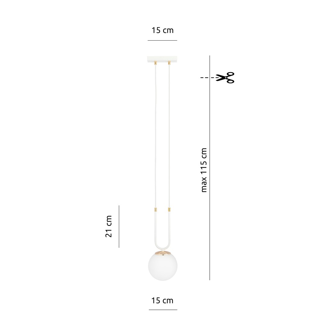 Emibig Visilica GLAM 230V 10W MAX LED E14 Čelik/ Staklo Bijela - Slika 9