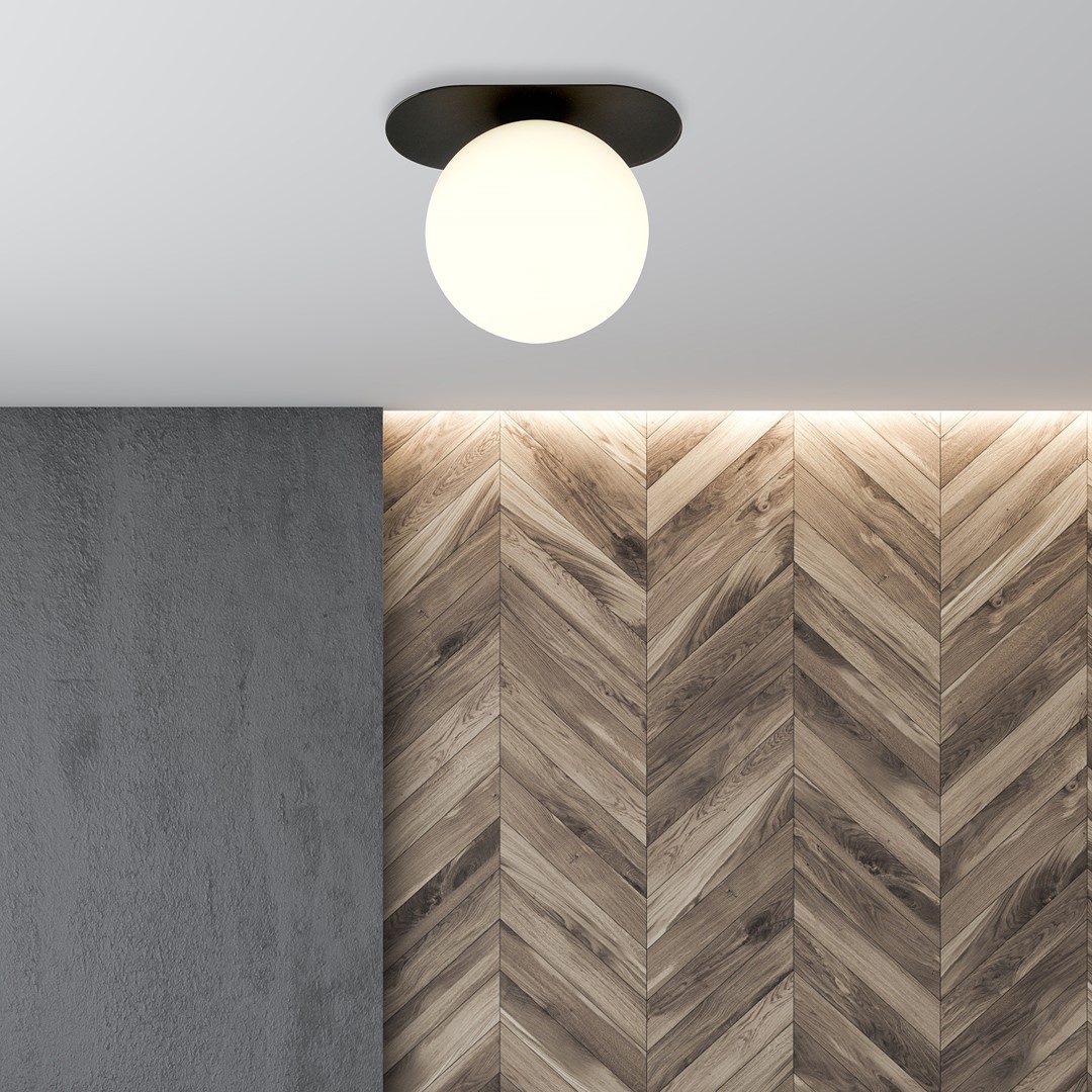 Emibig Stropna svjetiljka PLAZA 230V 10W MAX LED E14 Čelik/ Staklo Crna - Slika 4