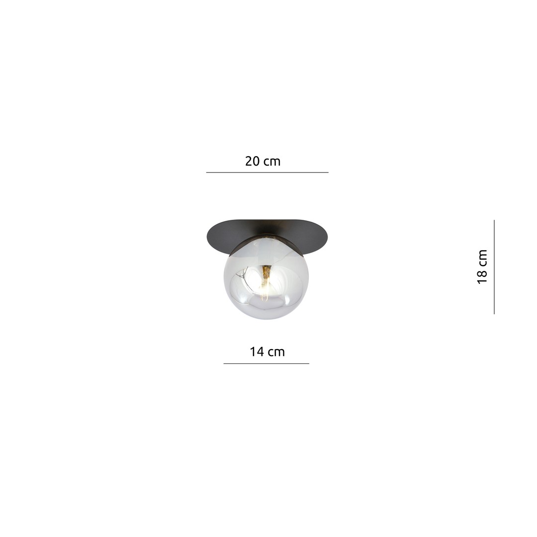 Emibig Stropna svjetiljka PLAZA 230V 10W MAX LED E14 Čelik/ Staklo Crna - Slika 6