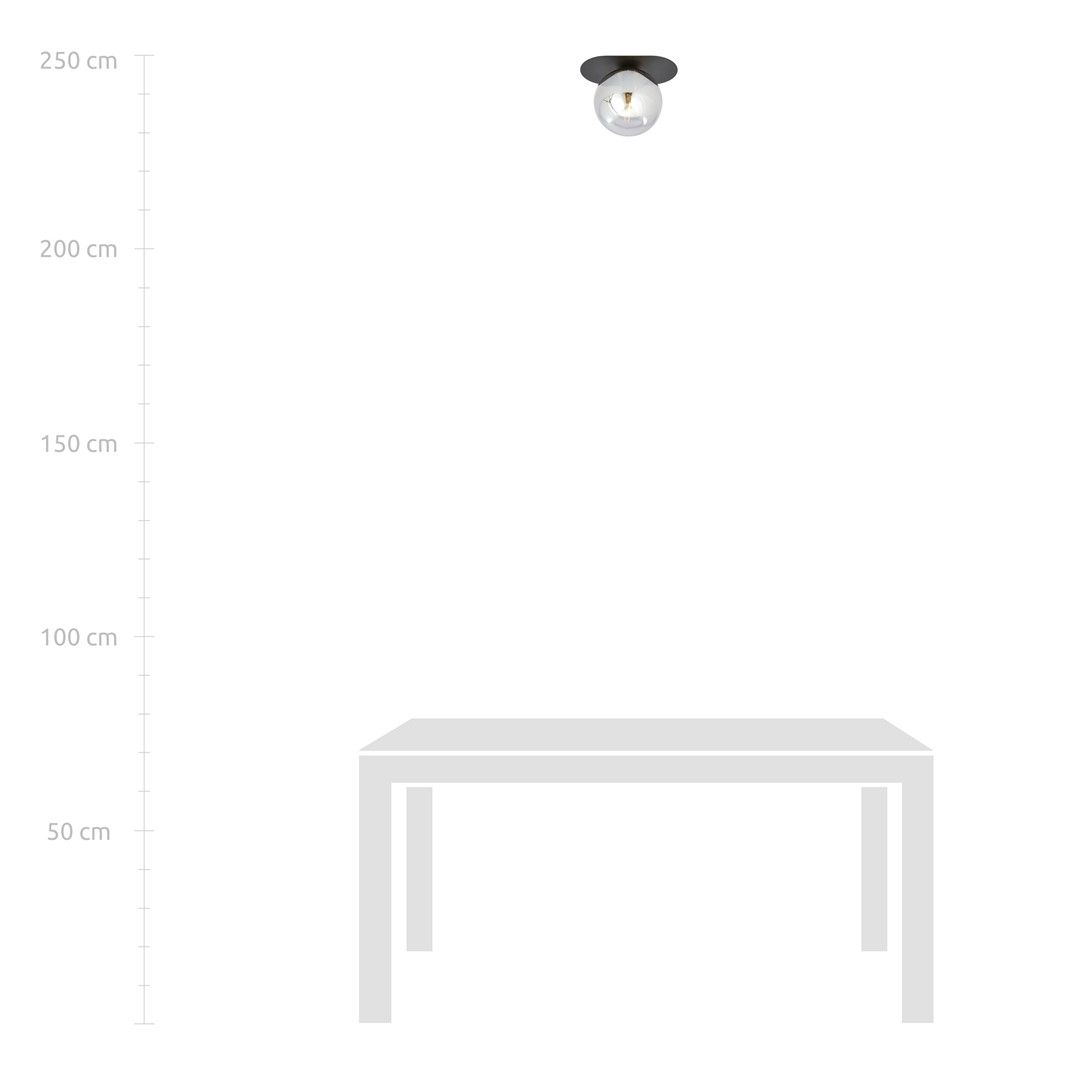 Emibig Stropna svjetiljka PLAZA 230V 10W MAX LED E14 Čelik/ Staklo Crna - Slika 7
