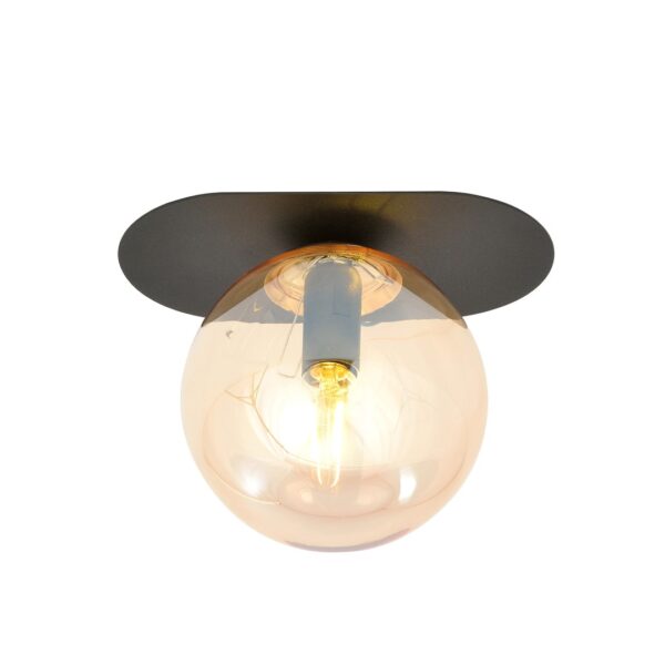 Emibig Stropna svjetiljka PLAZA 230V 10W MAX LED E14 Čelik/ Staklo Crna