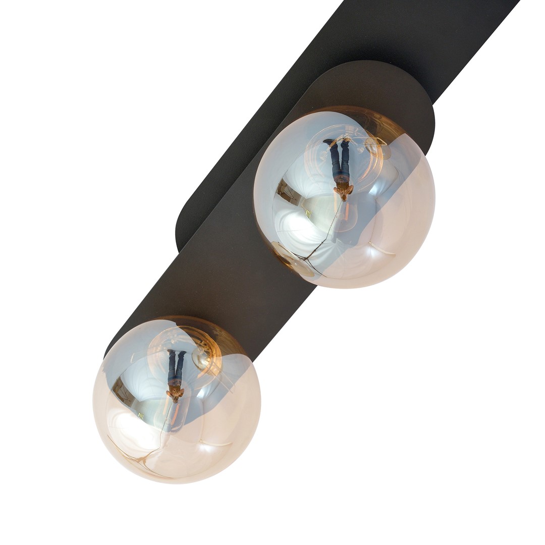 Emibig Stropna svjetiljka PLAZA 230V 10W MAX LED E14 Čelik/ Staklo Crna - Slika 3