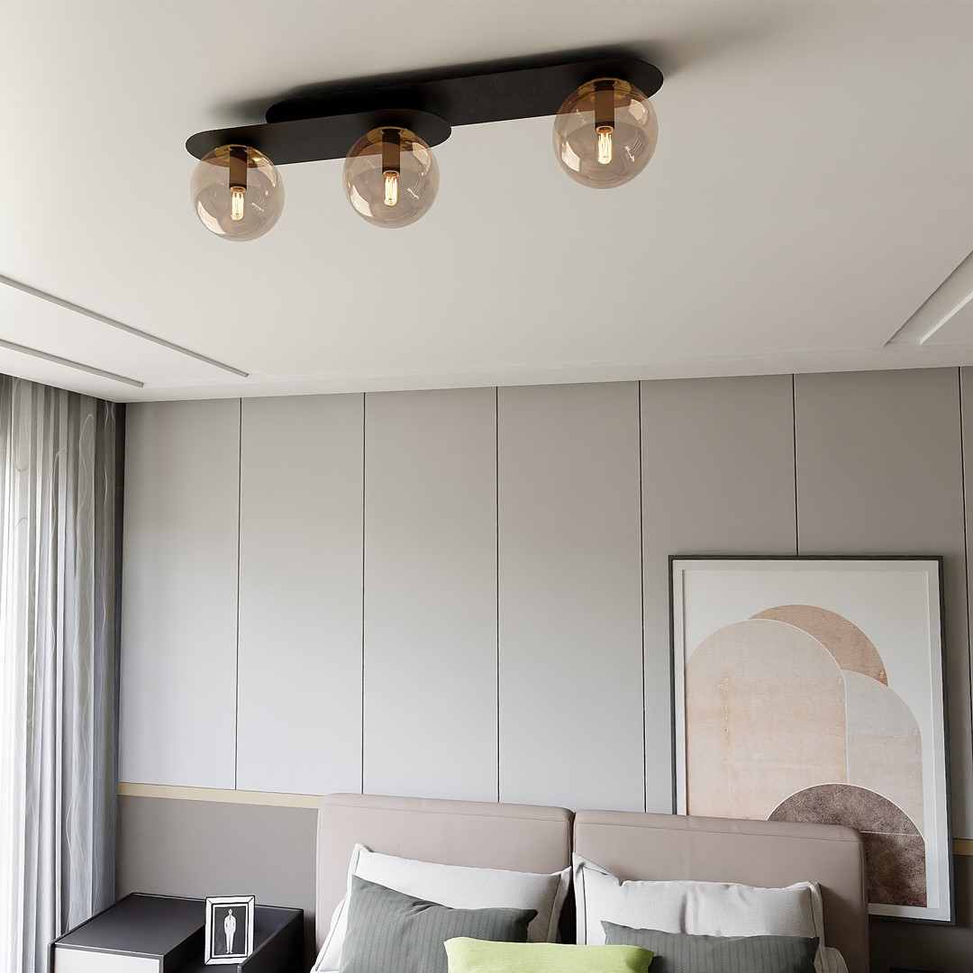 Emibig Stropna svjetiljka PLAZA 230V 10W MAX LED E14 Čelik/ Staklo Crna - Slika 7