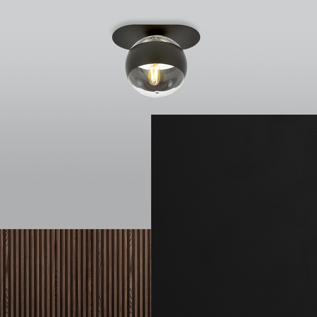 Emibig Stropna svjetiljka PLAZA 230V 10W MAX LED E14 Čelik/ Staklo Crna - Slika 4