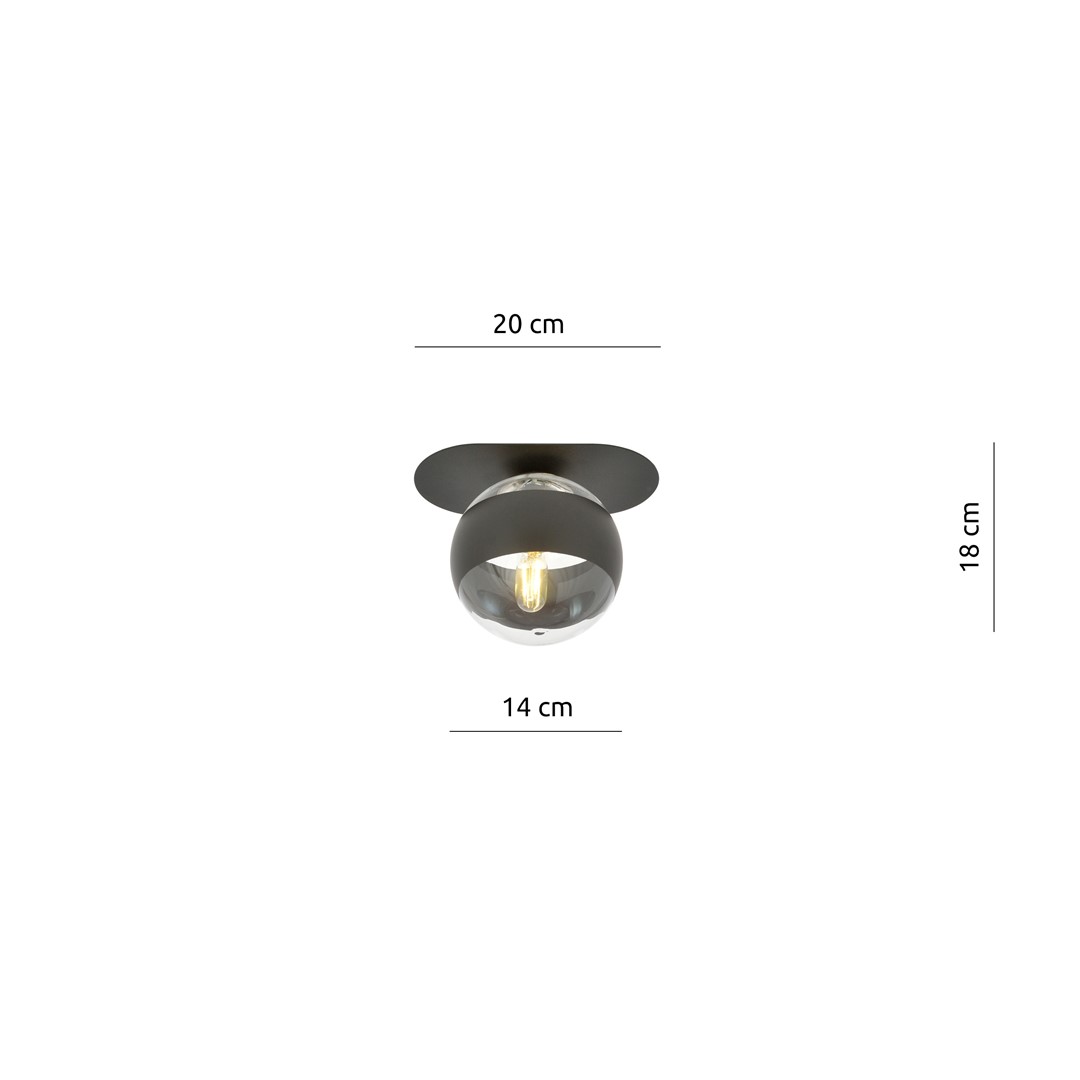 Emibig Stropna svjetiljka PLAZA 230V 10W MAX LED E14 Čelik/ Staklo Crna - Slika 6