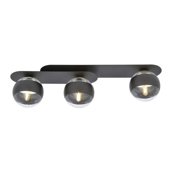 Emibig Stropna svjetiljka PLAZA 230V 10W MAX LED E14 Čelik/ Staklo Crna