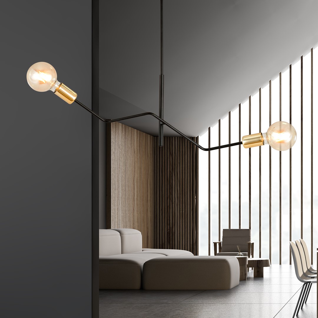 Emibig Stropna svjetiljka BOLT 230V 15W MAX LED E27 Čelik Crna - Slika 4