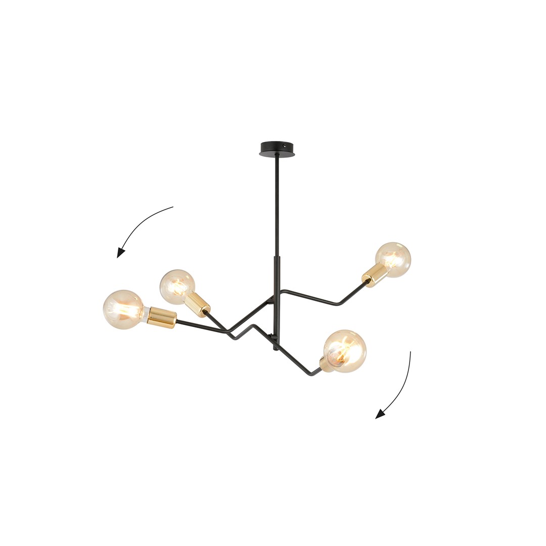 Emibig Stropna svjetiljka BOLT 230V 15W MAX LED E27 Čelik Crna - Slika 3