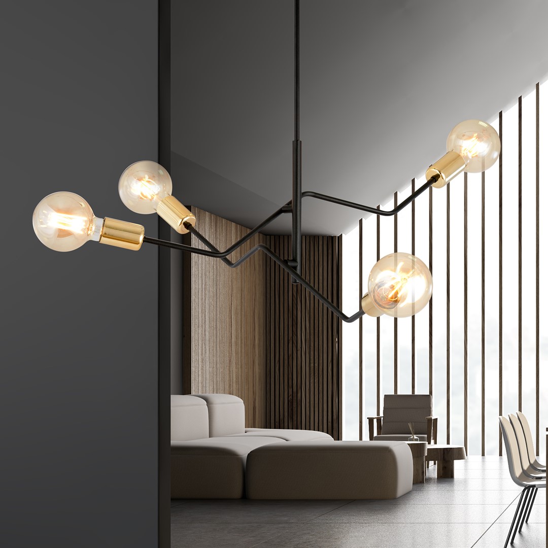 Emibig Stropna svjetiljka BOLT 230V 15W MAX LED E27 Čelik Crna - Slika 4