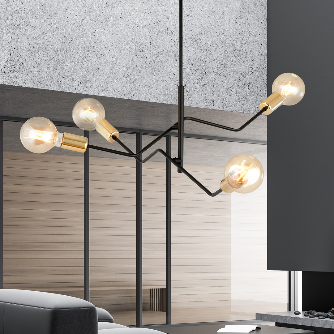 Emibig Stropna svjetiljka BOLT 230V 15W MAX LED E27 Čelik Crna - Slika 5