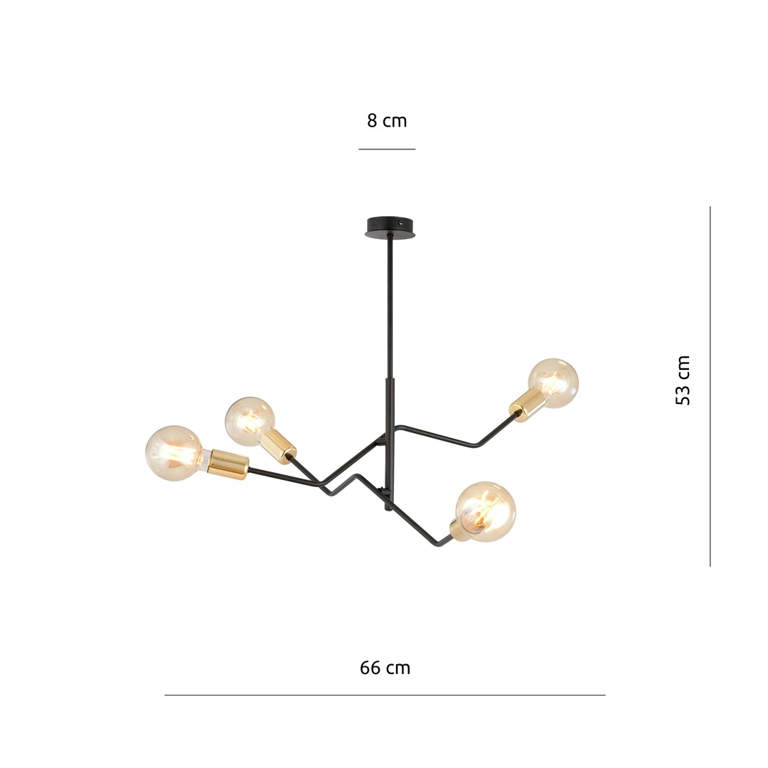 Emibig Stropna svjetiljka BOLT 230V 15W MAX LED E27 Čelik Crna - Slika 6