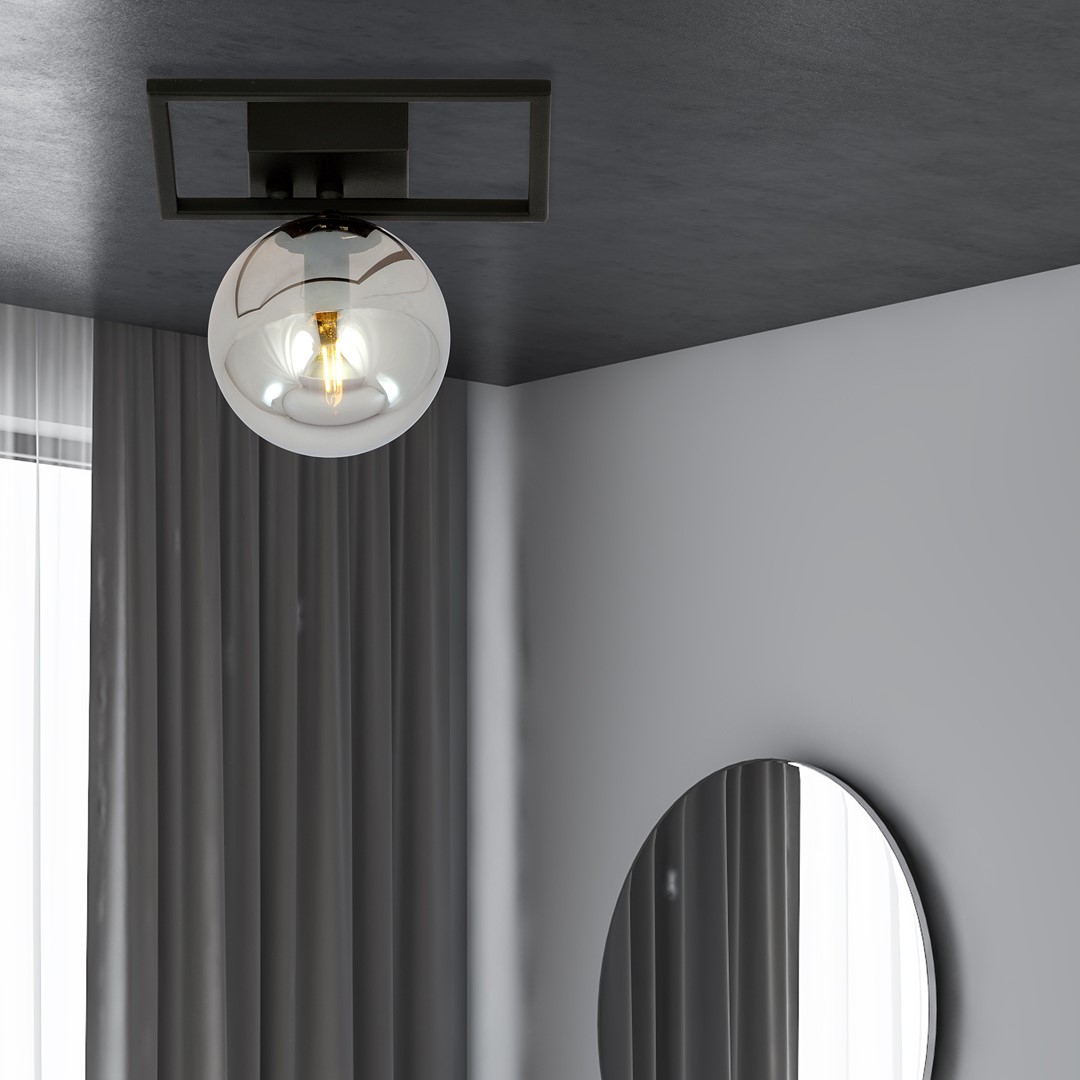 Emibig Stropna svjetiljka IMAGO 230V 10W MAX LED E14 Čelik/ Staklo Crna - Slika 4
