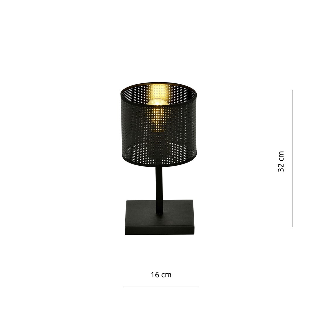 Emibig Stolna lampa JORDAN 230V 15W MAX LED E27 Čelik/ Tkanina Crna - Slika 3