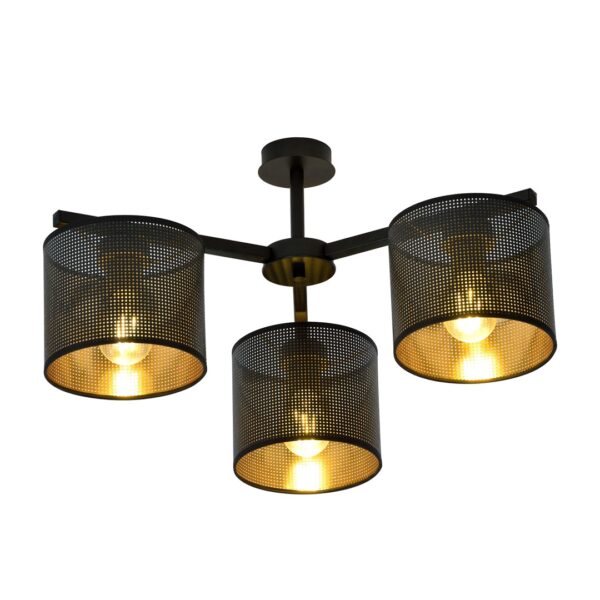 Emibig Stropna svjetiljka JORDAN 230V 15W MAX LED E27 Čelik/ Tkanina Crna