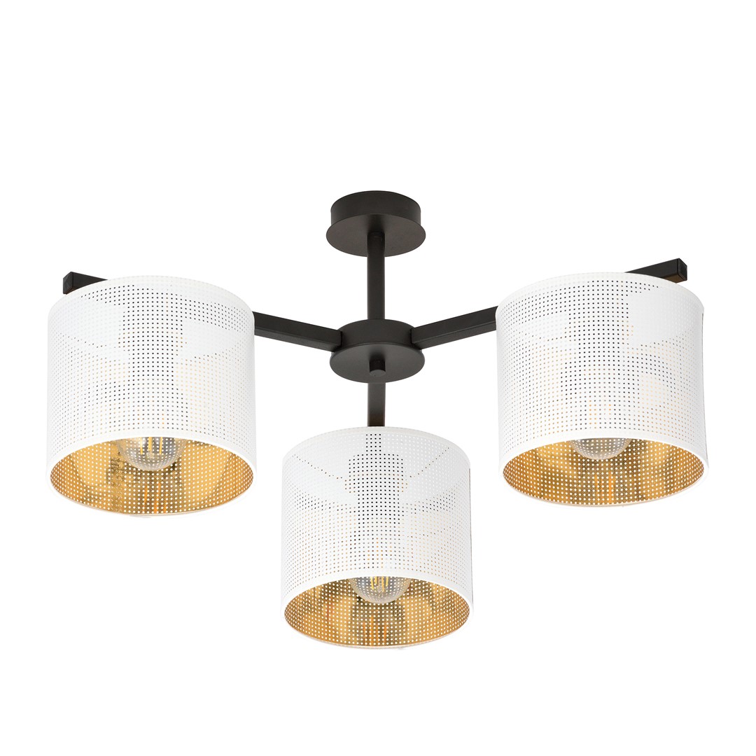 Emibig Stropna svjetiljka JORDAN 230V 15W MAX LED E27 Čelik/ Tkanina Crna - Slika 2