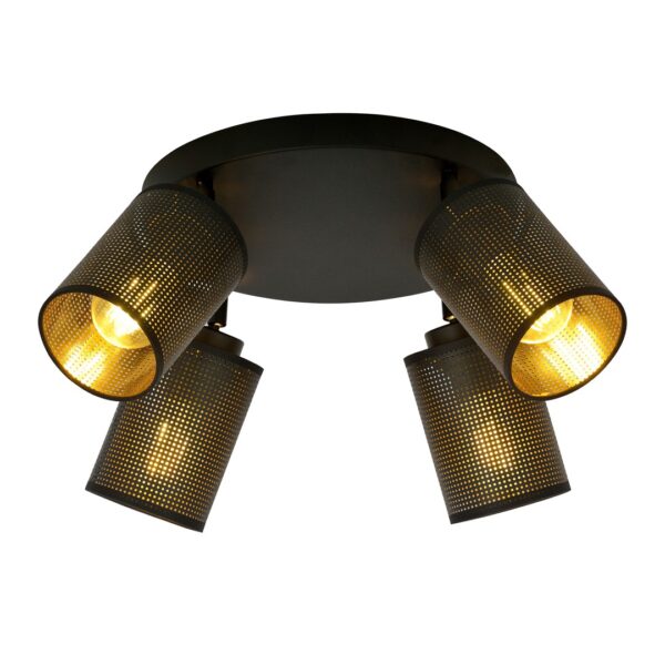Emibig Stropna svjetiljka BRONX 230V 15W MAX LED E14 Čelik/ Tkanina Crna
